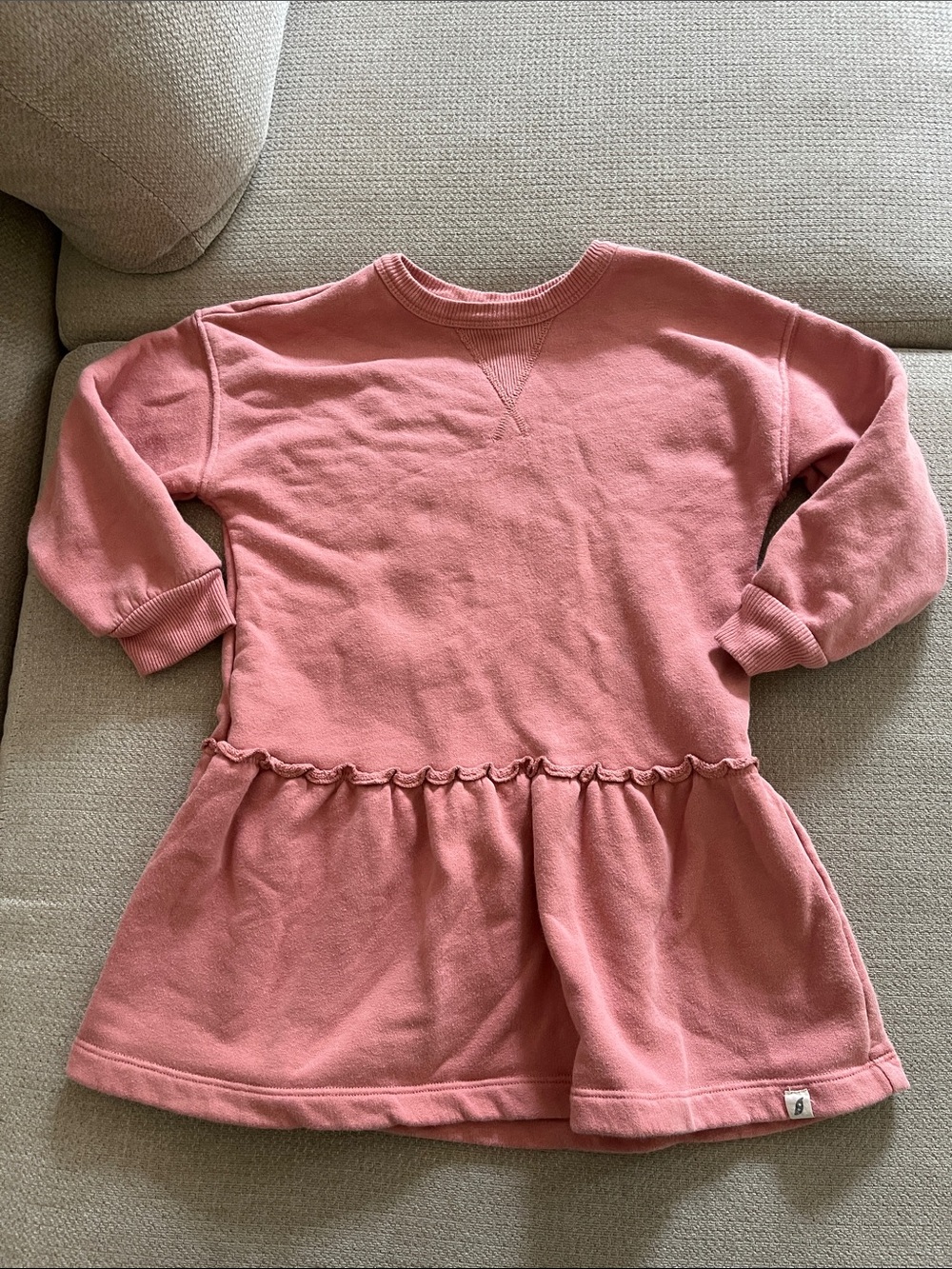 💙5 for $10💙 Easy Peasy Girls Pink Ruffle Waist Sweatshirt Dress 5t